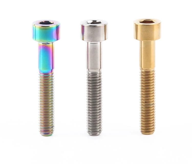 Bicycle Bolts M6*20mm Titanium Bolt Factory Ti Gr5 Tc4 Handlebar Screw DIN Gold Rainbow PVD Coating Ti Bolts